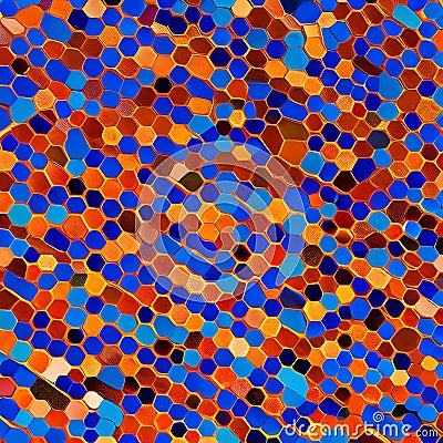 Pentagonal Patterns: An image of a geometric pattern created with pentagons, in a mix of bright and muted colors2, Generative AI Stock Photo