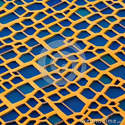 Pentagonal Patterns: An image of a geometric pattern created with pentagons, in a mix of bright and muted colors4, Generative AI Stock Photo