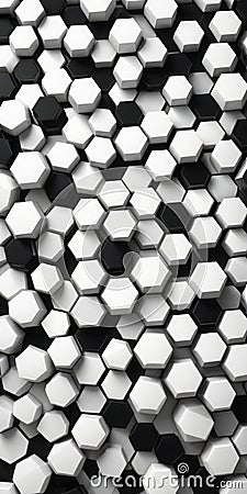Pentagonal Shapes in White Black Stock Photo