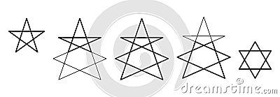 Pentagram and hexagram, hidden in the Mystic Lamb symbol Vector Illustration