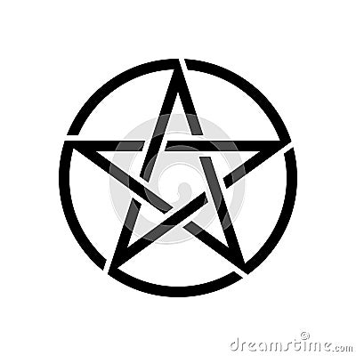 Pentagram isolated vector occultism symbol star in circle Vector Illustration