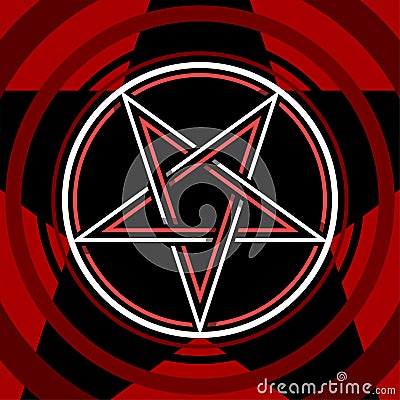 Pentagram isolated vector occultism symbol star in circle Vector Illustration