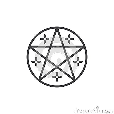Pentagram star outline icon Vector Illustration