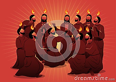 Pentecost Sunday Holy Spirit Vector Illustration