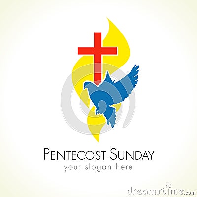 Pentecost Sunday vector greetings. Vector Illustration