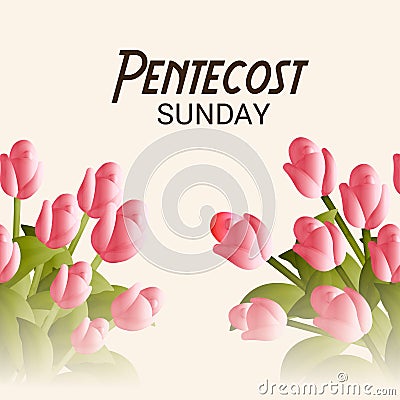 Pentecost Sunday. Cartoon Illustration