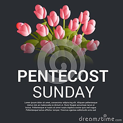 Pentecost Sunday. Cartoon Illustration