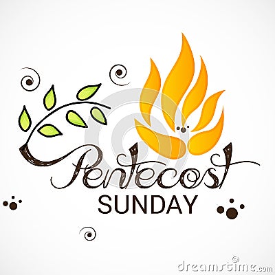 Pentecost Sunday. Cartoon Illustration