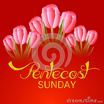 Pentecost Sunday. Cartoon Illustration