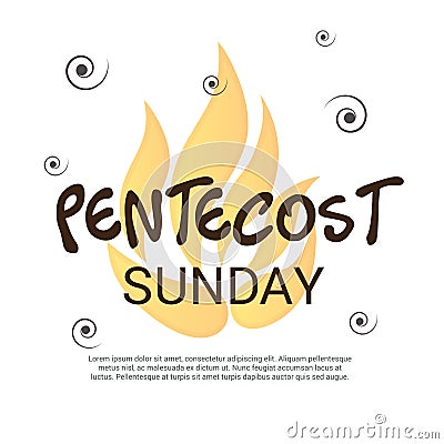 Pentecost Sunday. Cartoon Illustration