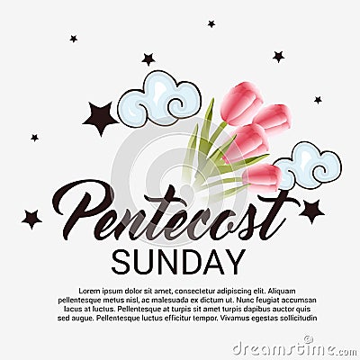 Pentecost Sunday. Cartoon Illustration