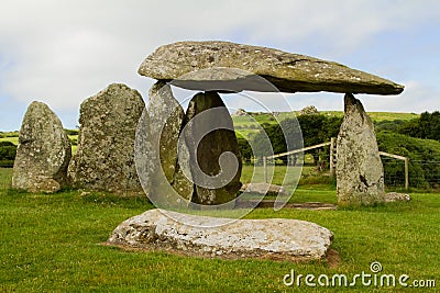 The Pentre Ifan burial chamber in Pembrokeshire Stock Photo