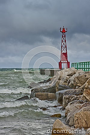 Pentwater South Pierhead Stock Photo