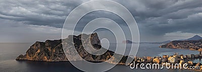Penyal d Ifac Natural Park and townscape of Calpe. Spain Stock Photo
