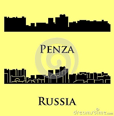 Penza, Russia city silhouette Vector Illustration