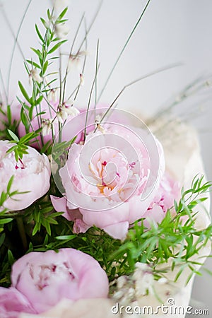 Peonies bouquet Stock Photo