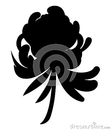 Peony flower silhouette, blossom, and nature for design Vector Illustration
