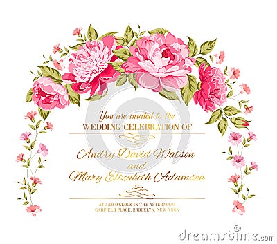 Peony garland. Vector Illustration