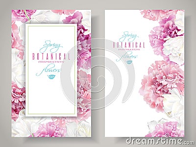 Peony tulip banners Vector Illustration