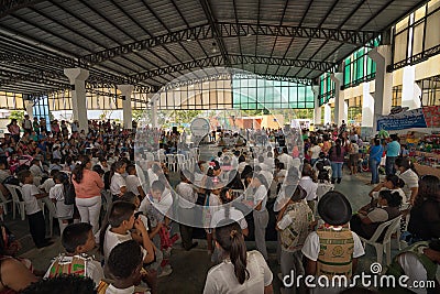 Peope at the environmental rally in Lago Agrio Ecuador Editorial Stock Photo