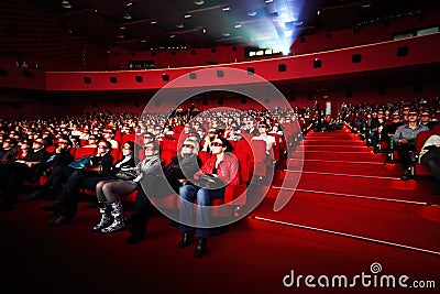 People in 3d-glasses watches film Editorial Stock Photo