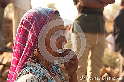 People at Abandoned Village in Rajasthan India Editorial Stock Photo