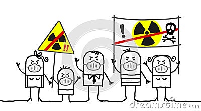 People against nuclear power Vector Illustration