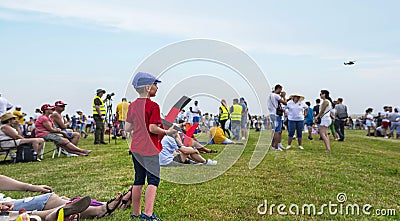 People at airshow Aeromania,Tuzla,Romania Editorial Stock Photo