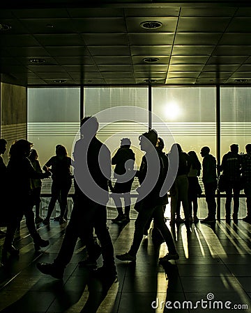 People at Antel Tower Viewpoint, Montevideo, Uruguay Editorial Stock Photo