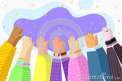 People applaud. Human hands clapping ovation. Business concept Vector Illustration