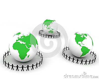 People around globe 005 Stock Photo