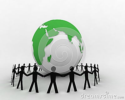 People around globe 006 Stock Photo