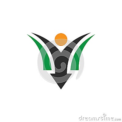 People arrow business finance logo Vector Illustration