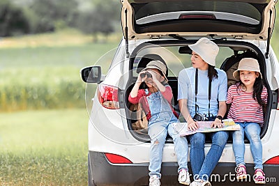 People Asia family young woman and girl traveler and tourism Stock Photo