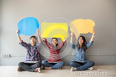 People asian of young and adult people survey Assessment Analysis Feedback Icon. Stock Photo