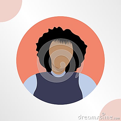 Avatar of confident young African American modern girl. Vector Illustration