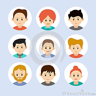 People avatar collection. Vector Illustration