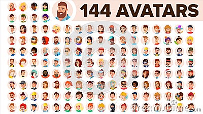 People Avatar Set Vector. Man, Woman. Human Emotions. Anonymous Male, Female. Icon Placeholder. Person Shilouette. User Vector Illustration