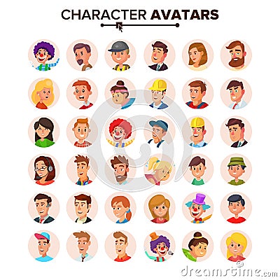 People Avatars Collection Vector. Default Characters Avatar. Cartoon Flat Isolated Illustration Vector Illustration