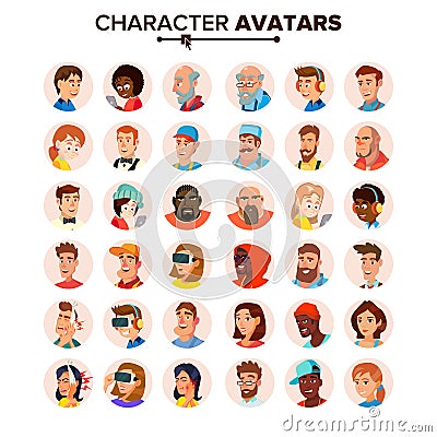 People Avatars Collection Vector. Default Characters Avatar. Cartoon Flat Isolated Illustration Vector Illustration