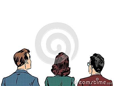 People back visitors viewers listeners Vector Illustration