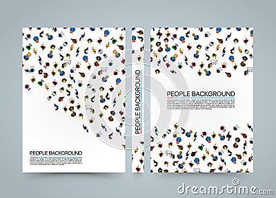 People background banner, View from above Office workers blank book, A4 size, Vector illustration Vector Illustration