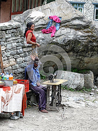 People from Bagarchhap village - Nepal Editorial Stock Photo