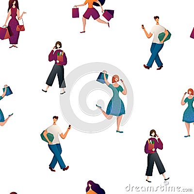 People with bags Vector Illustration