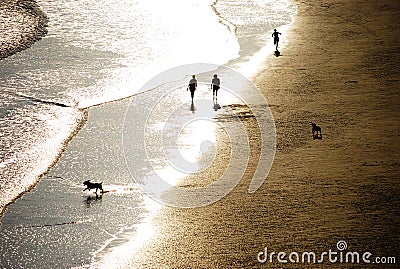 People on the beach Stock Photo