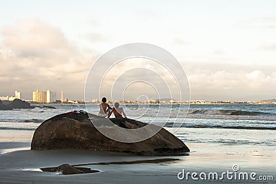 People on the beach Editorial Stock Photo