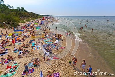 People on the beach-Poland-Baltic sea Editorial Stock Photo