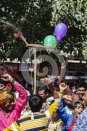 People at Bhagoriya Tribal Festival Madhya Pradesh India Editorial Stock Photo
