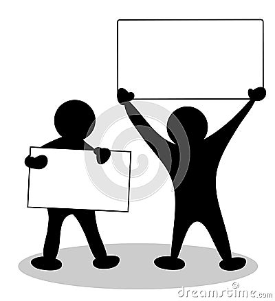 People with a blank placard - place for your text Stock Photo