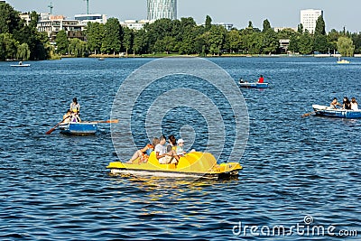 People Boat Ride On Herastrau Lake Editorial Stock Photo